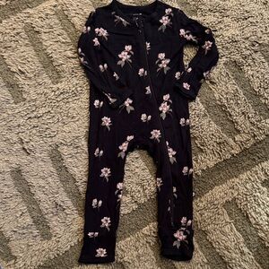 Kyte BABY Black Floral Kids Romper